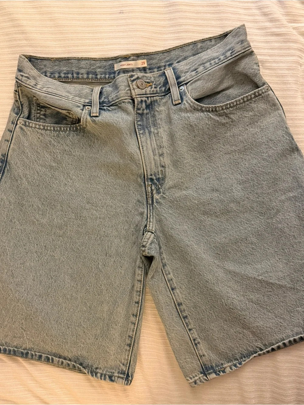 Levi's Washed Light Blue Denim Shorts